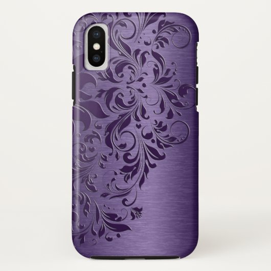 深い紫フローラレース Case-Mate iPhoneケース (裏面)