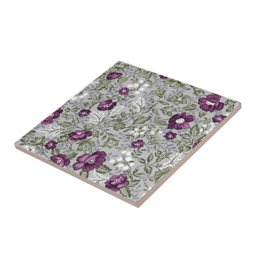 深い紫フローラ タイル (側面)