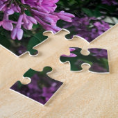 深い紫マエレガントゼンタ花模様花ライラック ジグソーパズル (側面)