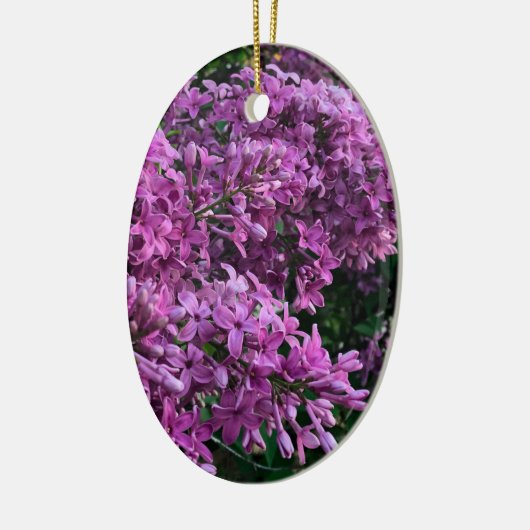 深い紫マエレガントゼンタ花模様花ライラック セラミックオーナメント (左)