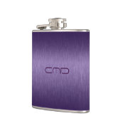 深い紫メタリックブラッシュアルミニウムルック フラスク (左)