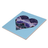 深い紫海水色ルックハートオンブルー タイル (側面)