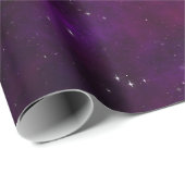 深い紫色の宇宙背景にきらきら光る星 ラッピングペーパー (ロールコーナー)