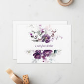 深い紫色の牡丹ノートカード ノートカード (正面/裏面インサイチュ)