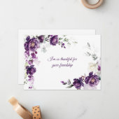 深い紫色の牡丹ノートカード ノートカード (正面/裏面インサイチュ)