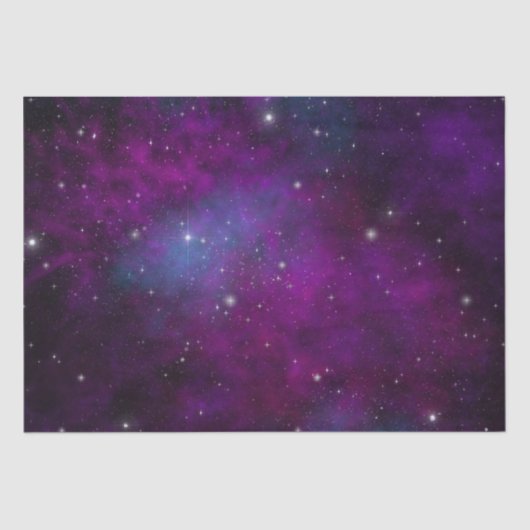 深い紫色の背景にきらきら光る星 薄葉紙 (正面)