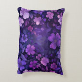 深い紫色の花のアクセント枕 アクセントクッション (裏面(縦))
