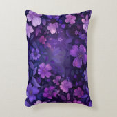 深い紫色の花のアクセント枕 アクセントクッション (正面(垂直))