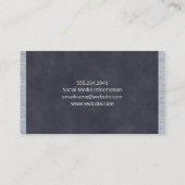 深い紫色の青いテクスチャメタルのトリム 名刺 (裏面)