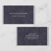 深い紫色の青いテクスチャメタルのトリム 名刺 (正面/裏面)