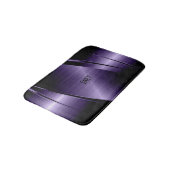 深い紫色フェイク金属質幾何学的デザイン バスマット (アングル)