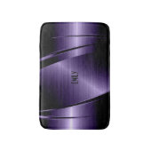 深い紫色フェイク金属質幾何学的デザイン バスマット (正面縦)