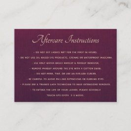 深い紫AfterCare for Lash Extensions 名刺