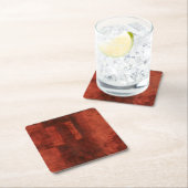 深い絵画クリムゾン スクエアペーパーコースター (インサイチュ)