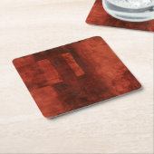 深い絵画クリムゾン スクエアペーパーコースター (アングル)