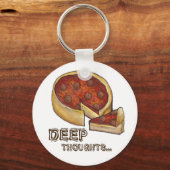 深い考えペペロニ深いディッシュピザキーチェーン キーホルダー (正面)