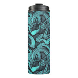 深い考え – ブラックとティール（緑がかった色）: タンブラー