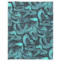 深い考え – ブラックとティール（緑がかった色）: