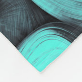 深い考え – ブラックとティール（緑がかった色）: フリースブランケット (角)