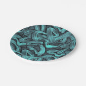 深い考え – ブラックとティール（緑がかった色）: ペーパープレート (アングル)