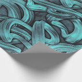 深い考え – ブラックとティール(緑がかった色): ラッピングペーパー (角)