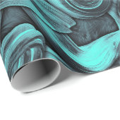 深い考え – ブラックとティール(緑がかった色): ラッピングペーパー (ロールコーナー)