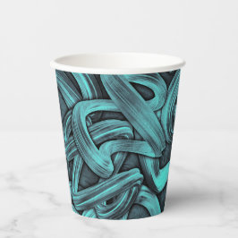 深い考え – ブラックとティール（緑がかった色）: 紙コップ