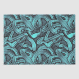 深い考え – ブラックとティール（緑がかった色）: 薄葉紙