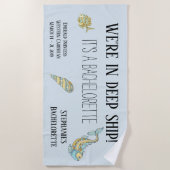 深い船の中で バチェロレッテパーティーのカスタム ビーチタオル (正面)