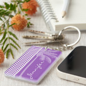 深い薄紫シェブロン；サマーパーム キーホルダー (正面右)