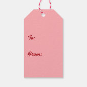 深い赤いダマスクモダンクリスマスツリー ギフトタグ (裏面)