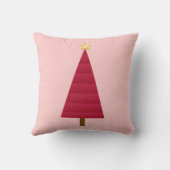 深い赤いダマスクモダンクリスマスツリー クッション (裏面)