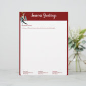 深い赤と緑のクリスマスレターw' photos レターヘッド (スタンド正面)