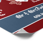 深い赤と青結婚の看板ポスター ポスター (角)