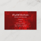 深い赤のテクス絵を描チャ抽象芸術の背景 名刺 (裏面)