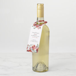 深い赤の庭の水彩花 ボトルネックタグ