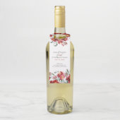 深い赤の庭の水彩花 ボトルネックタグ (ボトル)