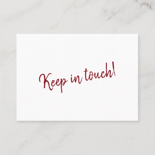 深い赤の白い「引っ越しました」カード 名刺 (裏面)