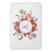 深い赤の花束 バスマット (正面縦)