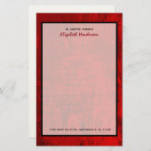 深い赤テクス素朴チャ抽象芸術背景 便箋 (正面/裏面)