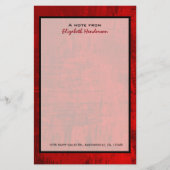 深い赤テクス素朴チャ抽象芸術背景 便箋 (正面)