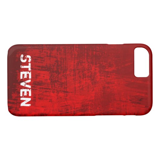 深い赤テクス素朴チャ抽象芸術背景 Case-Mate iPhoneケース (裏面(横))