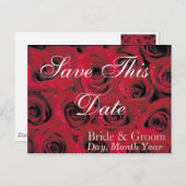 深い赤バラ日付ポストカードの保存(1) 案内ポストカード (正面/裏面)