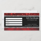 深い赤フェイクグリッター灯ギフト券 (裏面)