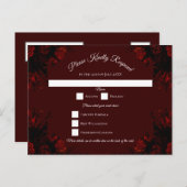 深い赤フローラエレガントゴシック結婚ズ シーズンポストカード (正面/裏面)