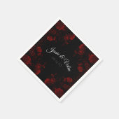 深い赤フローラエレガントゴシック結婚ズ スタンダードカクテルナプキン (角)