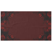 深い赤フローラエレガントゴシック結婚ズ テーブルクロス (正面(横))