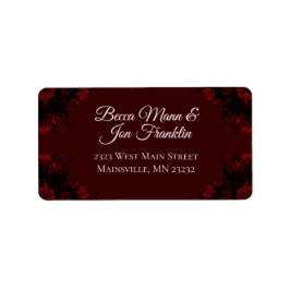 深い赤フローラエレガントゴシック結婚ズ ラベル