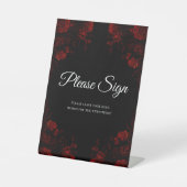 深い赤フローラエレガントゴシック結婚ズ 台座サイン (正面)