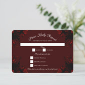 深い赤フローラエレガントゴシック結婚ズ 招待状 (スタンド正面)